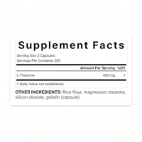 Capsules de L-Théanine 400 mg pour le soulagement du stress, complément de L-Théanine extra fort pour hommes et femmes