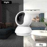 Mini caméra de sécurité intelligente sans fil pour la maison, vision nocturne couleur, détection de mouvement PIR, 360° °   Caméras de surveillance CCTV WiFi 1080P HD 24h/24 et 7j/7, webcam