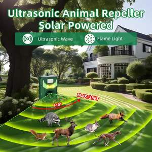 2025 recién llegado repelente de animales Solar activado por movimiento Animal ciervo gato perro repelente espantapájaros ultrasónico Animal disuasorio Ip44 - Product Image 4