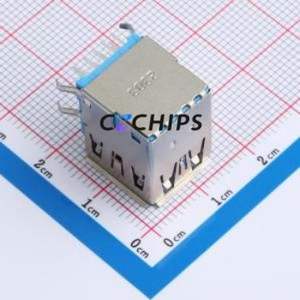 HC-USB3.0-L175-2X1-J USB Connector Bent Lead Through Hole Connector Type-A USB 3.0 Female Right Angle Insert - Product Image 2