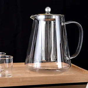 Luxury Fashion Borosilicate Glass Afternoon Tea Set Clear Luxury Coffee Tea Pot Maker With Glass Cup Kettle And Teapots