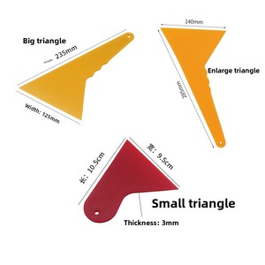 Outil de teintage de vitres de voiture, petit <span class=keywords><strong>raclette</strong></span> <span class=keywords><strong>triangulaire</strong></span> en PP résistant aux hautes températures pour vitres de voiture - Product Image 2