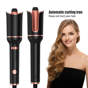 <span class=keywords><strong>Rizador</strong></span> <span class=keywords><strong>de</strong></span> <span class=keywords><strong>Pelo</strong></span> Automático Profesional Negro y Oro Rosa, <span class=keywords><strong>Rizador</strong></span> Giratorio <span class=keywords><strong>de</strong></span> Cerámica Iónica con 4 Ajustes <span class=keywords><strong>de</strong></span> Calor para Ondas <span class=keywords><strong>de</strong></span> Playa - Product Image 1