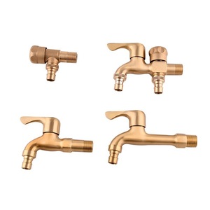 Robinet en cuivre à double tête, entrée et sortie 4 points, à ouverture rapide, pour évier de serpillière, balcon, eau froide uniquement, usage domestique - Product Image 4