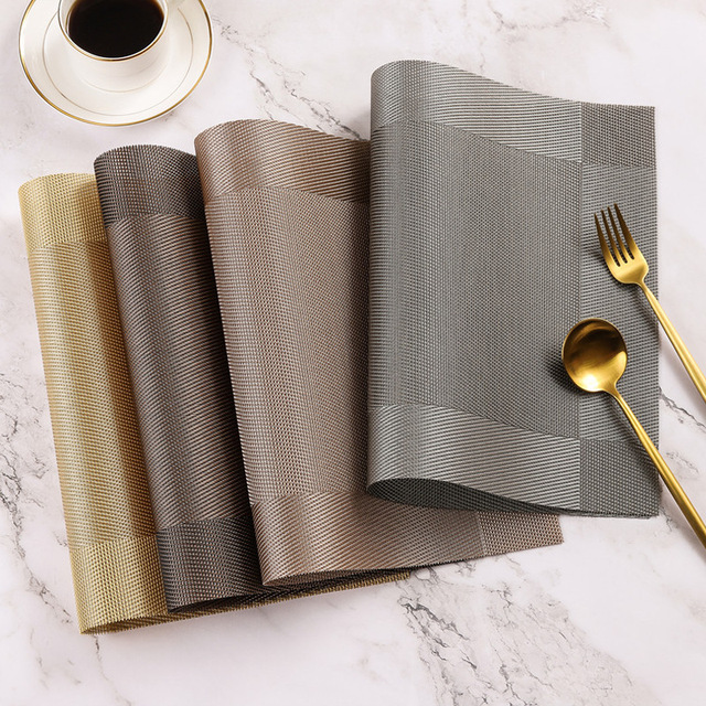 Heat Resistant Placemats for Dining Table Waterproof Wipeable Washable PVC Table Mats Easy to Clean Anti-Slip Place Mats