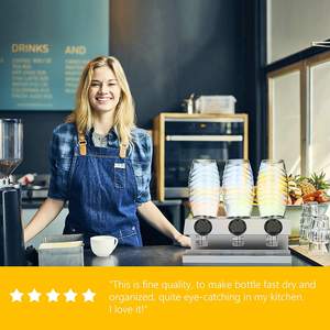 Asun — support de bouteilles de Soda en acier inoxydable, égouttoir, à goutte, avec tapis de séchage, - Product Image 5