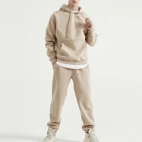 Toptan erkekler düz yığılmış eşofman kargo Joggers pantolon kırpılmış çiftler için kazak Hoodies setleri