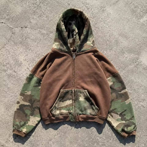 Sweat-shirt à capuche camouflage pour homme, coupe ample, matière polaire, style décontracté, vêtement d'automne - Product Image 2