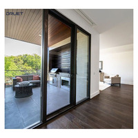 Porte coulissante de balcon extérieur en verre trempé silencieux en aluminium moderne