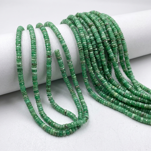 2026 Chrysoprase Faceted Heishi <b>Spacer</b> Beads Natural Green Gemstone Rondelle Strand Necklace Bracelet for Boutique Jewelry - Product Image 1