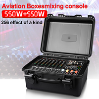 Amplificateur de puissance YAIKA GT10 professionnel avec 256 effets numériques intégrés, enceinte de transport aviation, 8 canaux, 550W*2, noir