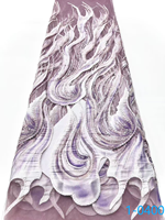 Tissu en dentelle diamantée, tissu en dentelle de tulle, 5 yards, tissu en dentelle brodée perlée, tissu en dentelle élégante à sequins pour mariée