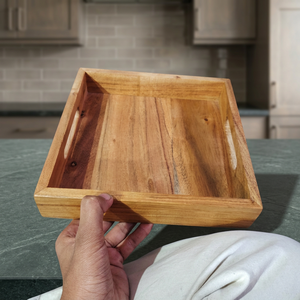 Nueva Bandeja Rectangular Vintage Ecológica para Frutas, Alimentos, Té, Bandeja de Almacenamiento de Aperitivos para el Hogar, Bandeja de Madera - Product Image 1