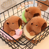 Offre Spéciale : Jouets en Peluche Capybara Ultra Doux 12cm, Porte-clés Anneau de Natation Kawaii, Cadeau d'Anniversaire pour Enfants, Coton PP