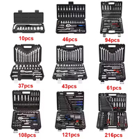 Kit de Herramientas para Reparación de Automóviles, Juego de Llaves de Mano para Mecánicos de Automóviles, 108 Piezas, Juego de Llaves de Tubo, 216 Piezas, Juego de Llaves de Tubo Multifunción