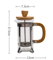 Ensemble cafetière à piston française 600 ml, bouilloire à thé, nouveau style, pot en verre et bois avec bambou pour le voyage, emballé