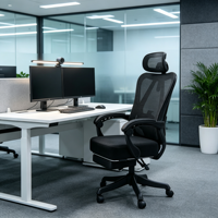 Chaise de bureau ergonomique avec dossier en maille en PP, pivotante, réglable en hauteur, idéale pour les longues heures de travail, la maison, les études et les dortoirs