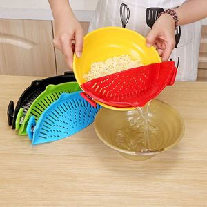 Kitchen Silica Gel Pot Edge <b>Vegetables</b> Pour Household Filter Water Surface Strip Drain Device - Product Image 1
