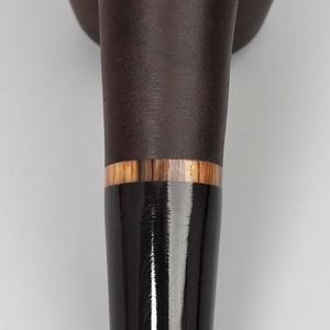 Muxiang Handcrafted Bent Tobacco Pipe Dark Horn Ring Solid Wood Smoking Accessory - Product Image 4