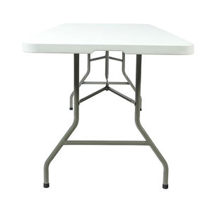 Portable <strong>Folding</strong> <strong>Table</strong> - White Rectangular Plastic Outdoor Furniture, Foldable for Banquets, Dining, Camping - <strong>Folding</strong> <strong>Table</strong> - Product Image 2