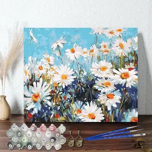 Immagini di fiori con numeri pittura acrilica pittura a colori fiore con numeri incorniciati pittura digitale