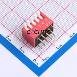 DL-05HT DIP Switch Through hole Component (THT),P=2.54mm Switch Piano Key Single Pole Single Throw 5 2.54mm - Product Image 1