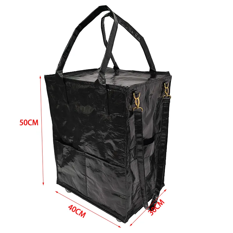 Organizador de ropa de plástico personalizado, ruedas rodantes, almacenamiento de juguetes de gran capacidad, bolsas de lavandería de tela plegables, cestas con asa