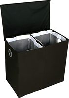 Panier à linge pliable en tissu Oxford avec couvercle, poignées en fer, à un niveau, pour salle de bain, salon, organisateur de vêtements