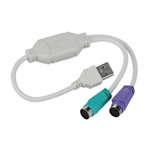 Cable convertidor activo VISION <span class=keywords><strong>USB</strong></span> 2.0 macho a PS2 con blindaje trenzado y revestimiento de TPE - 0.2m para ratón y teclado de computadora - Product Image 1