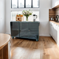 Armoire en métal moderne avec porte en verre Meubles en métal polyvalents pour la maison Salle à manger Cuisine Salon Chambre Stockage Utilisation