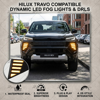 4 feux antibrouillard LED design pour Hilux Travo 2026, configuration haut de gamme, Plug and Play, paire gauche et droite