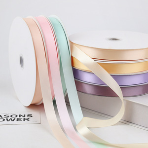 Nine-Colored Ribbon 1.5cm Single-Face Polyester Ribbon Spool For Cake Gift Bouquet DIY Craft Decoration - Product Image 2