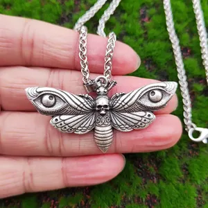 1PCS Collar Clásico con Colgante de Mariposa de la Muerte, Cadena de Eslabones, Joyería Gótica de Aleación de Zinc con Significado de Renacimiento - Product Image 1