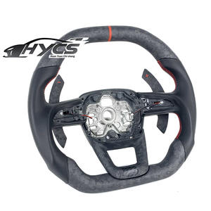 พวงมาลัยคาร์บอนไฟเบอร์สีด้านพร้อมแป้นเปลี่ยนเกียร์สำหรับรถ <span class=keywords><strong>Audi</strong></span> Q5 Q7 Q3 Q50L A6 A6L A4 Q5 A3 B7 A8 R8 TT RS3 RS5 S5 S4 - Product Image 2