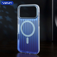 Étui de téléphone magnétique à dégradé ondulé en PC résistant aux chocs VAWI B143, vente en gros pour iPhone 13 14 15 16 17Pro Max pour Samsung