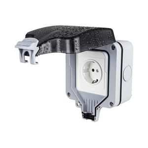 Enchufe Doble Estándar Europeo IP66 13A, 2 Tomas de Corriente Impermeables para Exteriores, Paquete de 2 Enchufes y Tomas de Corriente - Product Image 1