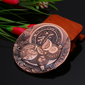 Ancienne pièce de monnaie personnalisée en cuivre 3d gaufré du zodiaque chinois en gros de <span class=keywords><strong>Chine</strong></span> - Product Image 5