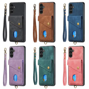 Étui portefeuille en cuir pour téléphone portable Funda Samsung Galaxy <span class=keywords><strong>A33</strong></span> A34 A14 5G avec fentes pour cartes - Product Image 1