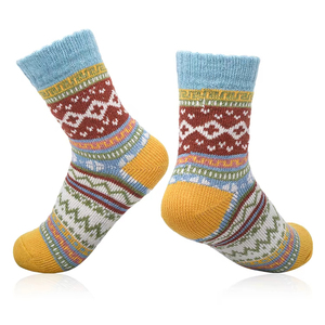 <span class=keywords><strong>Chaussettes</strong></span> d'hiver en laine confortables pour femmes <span class=keywords><strong>Chaussettes</strong></span> vintage décontractées en tricot épais avec motif solide Vente chaude-Chaudes et confortables - Product Image 6