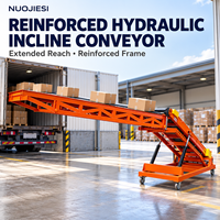 Convoyeur à bande inclinée hydraulique renforcé, machine mobile de chargement et de déchargement pour camions et conteneurs