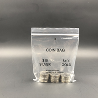 Pochette Ziplock en LDPE pour pièces de monnaie, argent, or, lingots, numismatiques, pierres précieuses, timbres, cartes, reçus, artisanat, avec trou de suspension, pochette pour photos, classeur