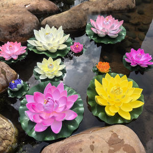 Fleur de lotus artificielle réaliste en plastique, haute simulation, diverses couleurs, imperméable, pour la décoration des bassins à poissons et des réservoirs d'eau, idéale pour les remises de diplômes - Product Image 2