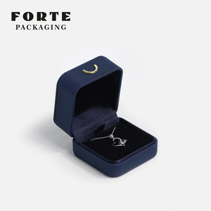 FORTE PU Leather Jewelry <b>Box</b> Bluecustom logo High End Jewelry Package Ring <b>Earrings</b> Bracelet Pendant LongChain <b>Box</b> Jewelry Boxes - Product Image 6