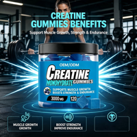 Gummies de créatine monohydrate à marque privée, 5g par dose, sans sucre, pour la croissance et la force musculaire