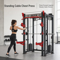 Machine Smith professionnelle 3-en-1 avec poulie fixe et barre de traction pour entraînement complet du corps