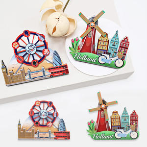 Imán de Madera para Refrigerador al por Mayor de Fábrica, Molino de Viento de Madera Personalizado, Imán de Rueda de la Fortuna para Refrigerador, Imanes Decorativos de Madera 3D para Refrigerador - Product Image 1