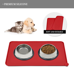 Wholesale Eco-Friendly Silicone Waterproof Rectangle Foot Pattern Feeding Mat OEM ODM Modern <b>Dog</b> Bowl Training Mats Pet <b>Pad</b> - Product Image 1
