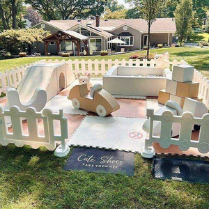 Centro de Juegos Interior Seguro para Niños, Juego Portátil de Espuma Suave, Equipo de Escalada de Plástico Marrón y Blanco para Bebés - Product Image 3