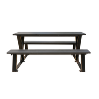 Table de pique-nique commerciale en bois pour l'extérieur, ensemble de mobilier de jardin, table basse de patio avec banc à vendre