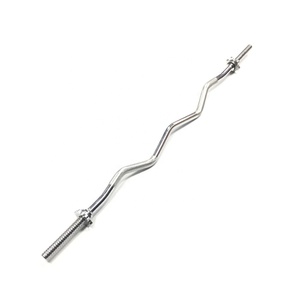 Home Gym Solid Steel Chrome 1 Inch <strong>Weight</strong> Lifting <strong>Bar</strong> 47 Inch 25mm 28mm 30mm Threaded EZ <strong>Curl</strong> <strong>Bar</strong> - Product Image 2